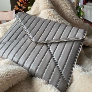 Rebecca Minkoff striped zipper envelope clutch